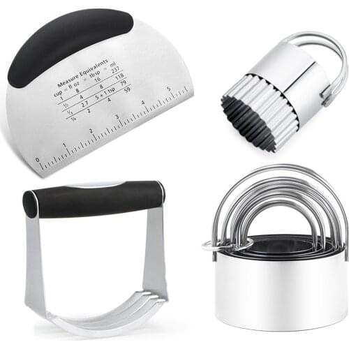 Baking Dough Tools Set 8pcs Pastry Scraper Dough Blender Biscuit Cutter Set Kitchen Tools Used for making pastries muffins