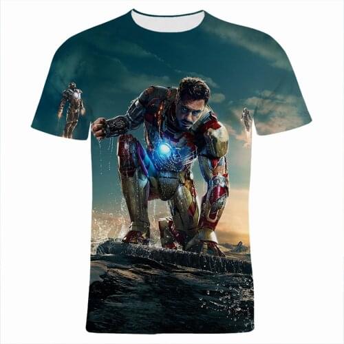 Marvel Hero Iron Man Men T-shirts 3D Print Casual Short Sleeve Boy Girl Kids Tee Shirt Summer Streetwear Women Tops