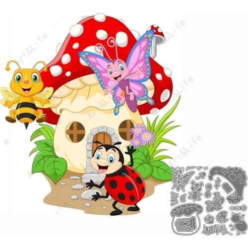 Mushroom House 2021 Newest Multi Metal Cutting Dies Stencils for Making Scrapbooking DIY Album Festival Cards Embossing Cut Die
