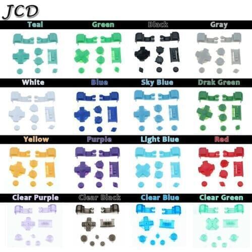 JCD New Clear white Clear blue Clear Black Button key Set For Gameboy GBA SP A B Select Start Power On Off L R Buttons D Pad