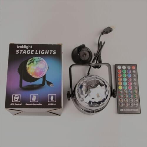JenKLight USB LED DJ Disco Light For Home Party Strobe Stage Disco Ball Light For Car Rotating Party Light Disco Lamp Soundlight