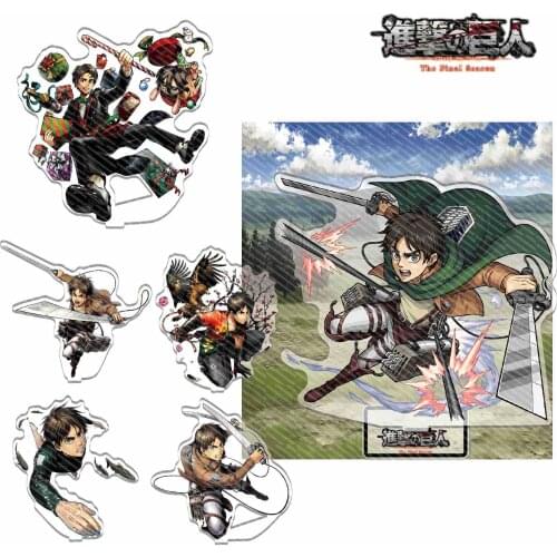 Anime Attack On Titan Mikasa Ackerman Levi Shingeki no Kyojin Acrylic Stand Figure Collection Model Toy Cosplay Doll Gift