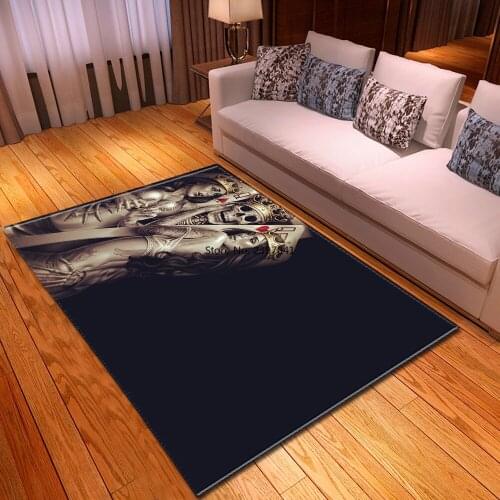 Terror 3D Skull Print Carpets for Living Room Bedroom Area Rugs Soft Flannel Halloween Party Decor Carpet wholesale