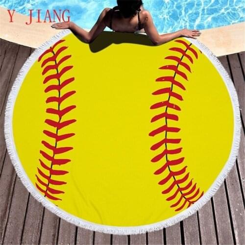 150cm Round Soft Microfiber Summer Beach Towel Balls Pattern Home Bed Sofa Knee Blanket Outdoor Picnic Blanket