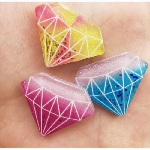 Mixed New Glitter Resin Colorful Crystal Big Diamonds Flatback Rhinestone Scrapbook DIY Wedding Embellishments Craft F863