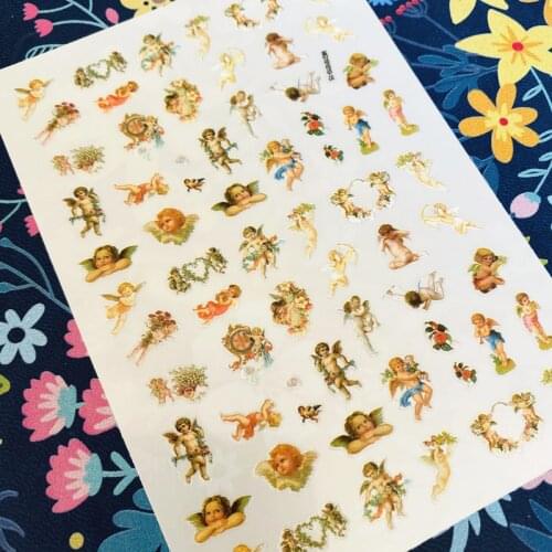 Newest MG191002-07 angel beauty nail sticker 3d nail art sticker nail decal stamping export japan designs rhinestones