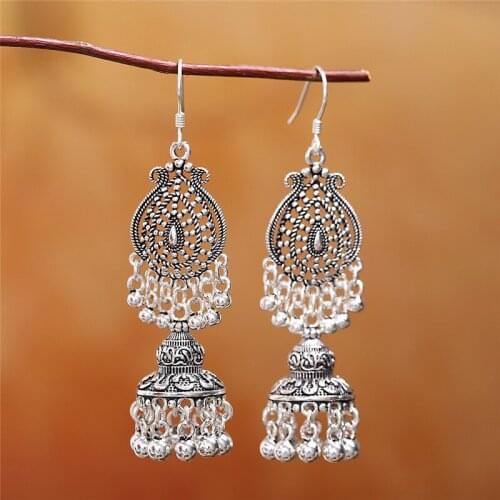 May New Arrived Women Thai Silver Ethnic Long Style Fashion Vintage Drop Earrings