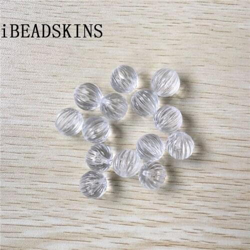 New arrival! (chose size and color) Acrylic clear round stripe shape beads for jewelry necklace making(As shown)