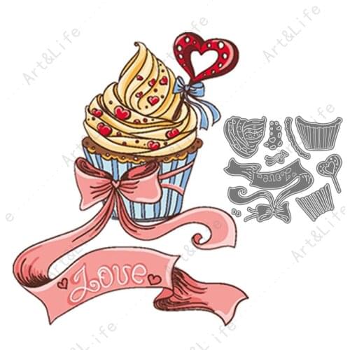 New Metal Steel Cutting Dies for 2021 Love Ice Cream Crafts Stencils Knife Mold for Scrapbooking DIY Album Paper Cards Embossing