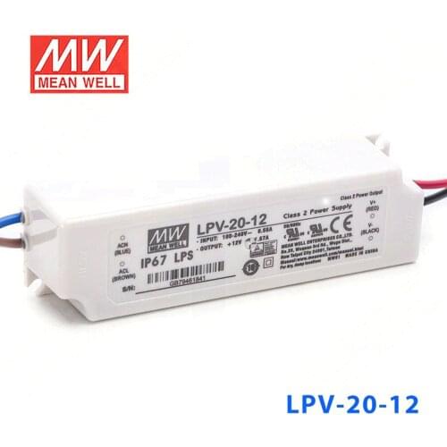 Nice MEAN WELL 2Pack LPV-20-12 12V 1.67A meanwell LPV-20 20W Single Output LED Switching Power Supply