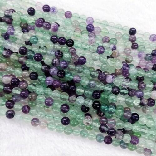 Wholesale Natural A Colorful Fluorite Beads Smooth Round 6-12mm Stone Diy Bracelet Necklace Jewelry Making stone Gift Design