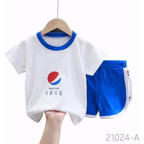 Casual Kids Clothes 2Piece Set Clothing Baby Girl Boy T-shirt + Shorts Clothing Boys Tracksuit Children Baby Clothes Suit Summer