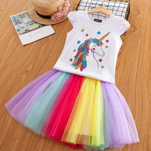 Fancy Star Design Unicorn Dress for Girls Princess Unicornio Party Dresses Summer Kids Dresses for Girl Easter Costume TutuDress