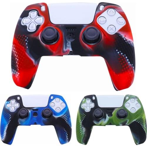Handle Cover Camouflage Silicone Sleeve Case Protective Shell Skin for Sony PS5 Controller Gamepad
