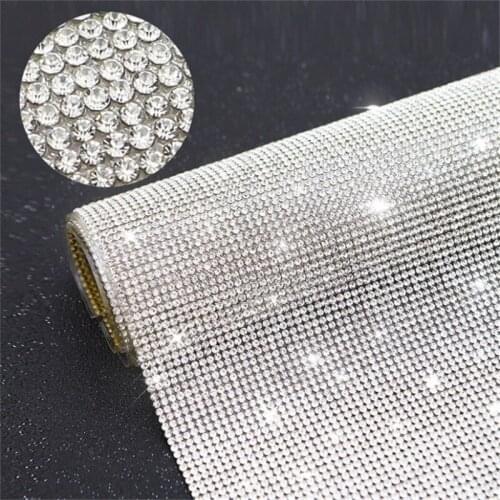 Glass Rhinestone Sticker Sheet Trim Crystal Stickers Beaded Applique DIY Car Decoration Self Adhesive Embellishment Tablet