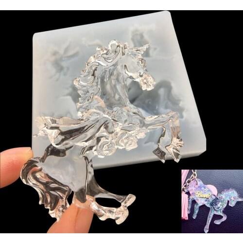 1=4pcs Flying horse unicorn silicone mold Silicone Mould pendant DIY for Jewelry Making tool UV epoxy resin molds craft