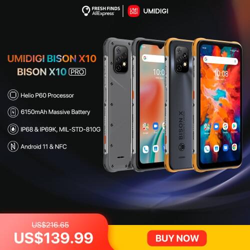 [World Premiere] UMIDIGI X10 X10 Pro Global Version Smartphone IP68 64GB/128GB NFC Helio P60 20MP Triple Camera 6.53"HD+ 6000mAh