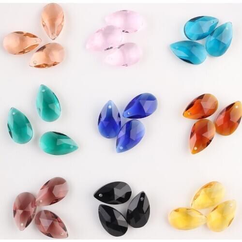 20Pcs/Lot Lampwork Glass Teardrop Beads Red 13X22mm Crystal Drop Pendant For DIY Jewelry Making Necklaces Handicrafts Supplies