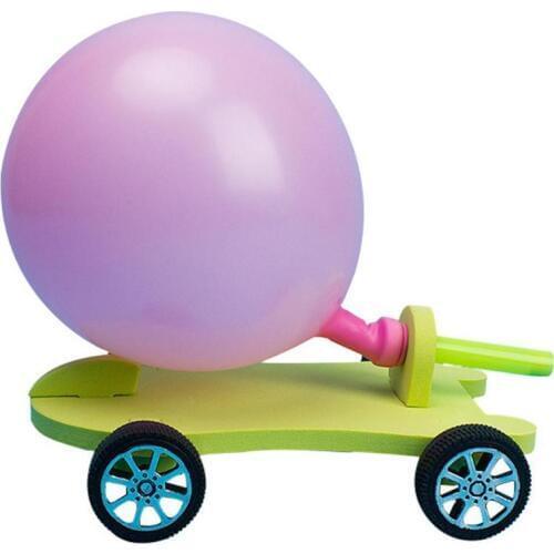 Student DIY Filler Balloon Car Science Experiment Equipment Children Craft Toys Understand Recoil Movement Characteristics