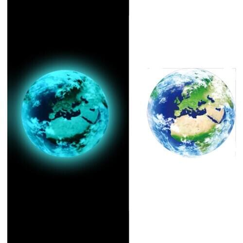 Luminous Earth Asia America Russia DIY 3D Wall Stickers for Kids Bedroom Glow In The Dark Wall Sticker Home Decor Living Room