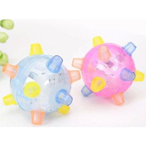 1PCS Flash Ball Pet Glowing Bouncing Ball Dazzling Colorful Musical Toy Ball Healthy Non-Toxic Chewy Pet Dog Cat Molar Toys