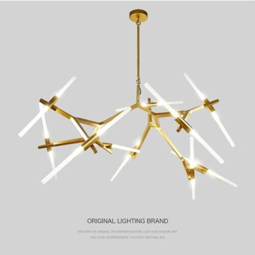 Tree branch lamp Post modern designer Nordic led chandelier tree fork restaurant chandelier villa tree fork Chandelier WF1029