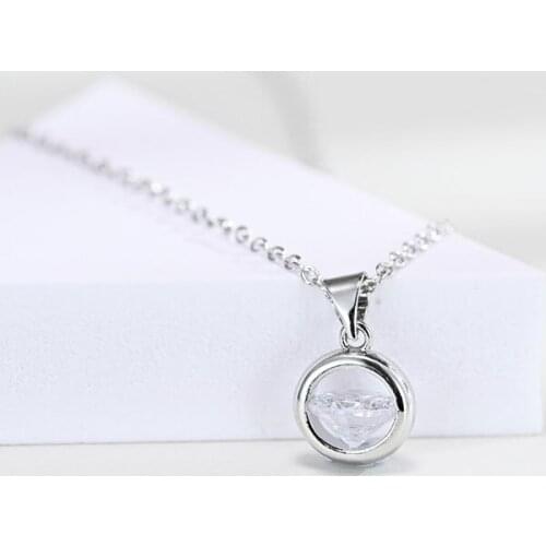 MENGYI Simple Round Pendant Necklaces For Women Cubic Zirconia Everyday Jewelry Girls Fashion Gift Necklace Wholesale