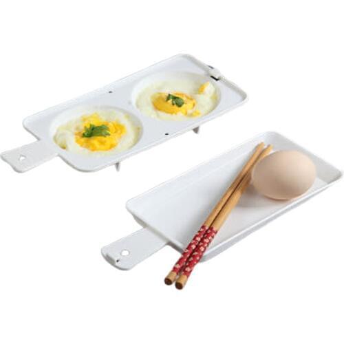 1 Set Portable Microwave Oven Egg Steamer Egg Boiler Steamed Eggs Mold Nutrition Breakfast 2 Fried Eggs Holes Kitchen Egg Tools