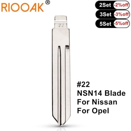 10pcs/lot #22 lishi NSN14 Metal Blank Uncut Flip KD/VVDI Remote Key Blade for Nissan TIIDA Renault Subaru Infiniti