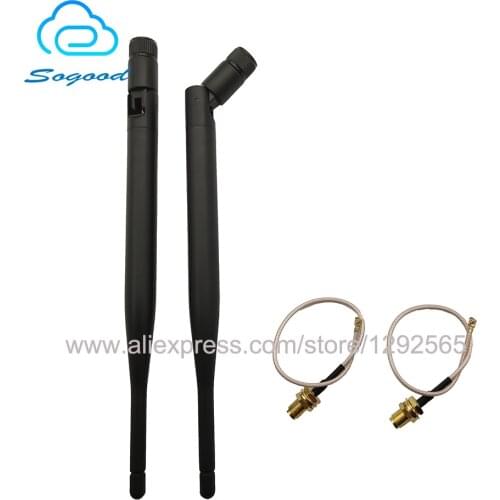 2 sets 4G LTE External Antenna with IPEX/MHF4 to SMA pigtail RP-SMA Extension Cord high gain 5dbi For EC25 SIM7600E T77W595
