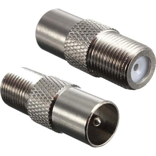 Aluminium Alloy F Type Socket to Coax RF IEC Aerial Plug Male Adapter Twist On Connector 5PCS