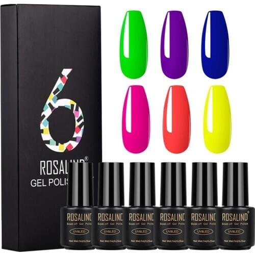 6 Colors 7ML Nail Gel Polish Set UV LED Soak Off Gel Polish Nair Art Kit Nail Polish Vernis Semi Permanent Nail Decoration Kits