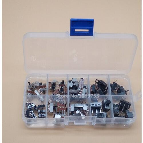 70Pcs micro switch Mini Vertical Slide Switch Interruptor on-off mini Slide Switch PCB Mount Diy small electronic switch