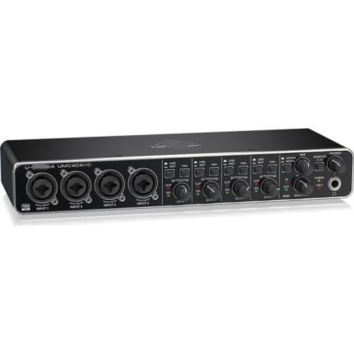Audiophile UMC404HD Mic Preamplifier Professional Studio Sing Music Live Recording Guitar band USB Audio Interface Sound card