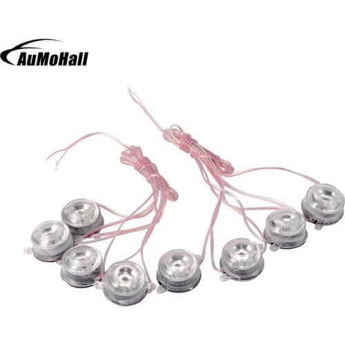 Car Styling 8PCS/Set LED Under Car Light Kit chassis Lights Truck Underglow Lighting Round Lamp Set 12V
