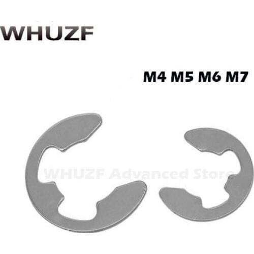 M4/5/6/7 Lock washers retaining washers for shafts 304 stainless steel open ring E-type buckle M4 M5 M6 M7