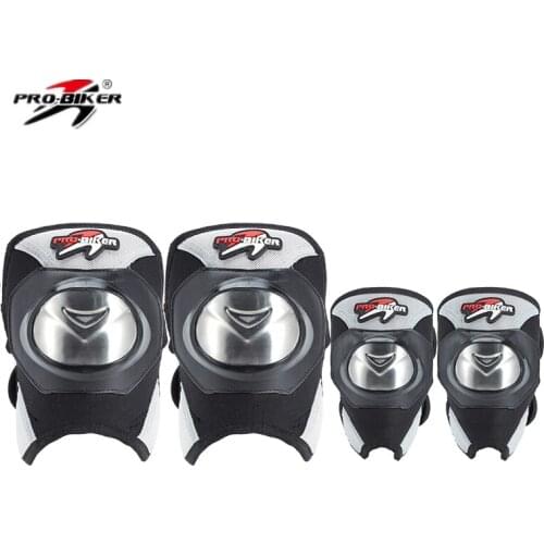 Motorcycle stainless steel riding bracelet four sets of anti - wrestling knee - care elbow off - road riding knight protective