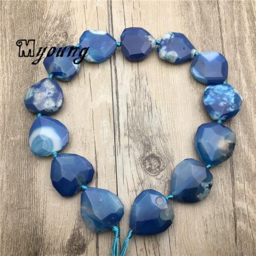 New Arrival Water Drop Faceted Blue Cherry Stone Slice Space Beads,Nature Stone Slab Pendant Beads MY1813