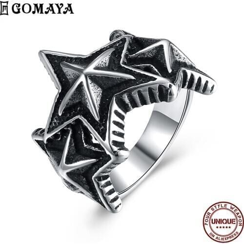 GOMAYA Punk Rings For Men
