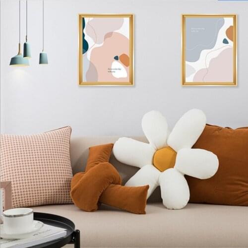 Brown Pillows White Florals Cushion 60x60cm/45x45cm Cushion Cover Home Decorative Living Room Sofa Pillow Cover