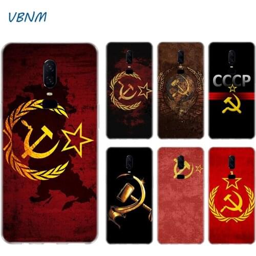 Red Soviet Union USSR Grunge Flag Case For OnePlus 1+ 8 8T Nord 7T 7 Pro 6 6T 5 5T 3 3T Silicone Rubber TPU Coque Cover