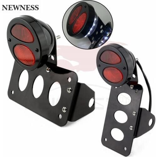 Motorcycle Side Mount Rear Stop LED Tail Light License Number Plate Bracket For Harley Sportsters Bobber Chopper