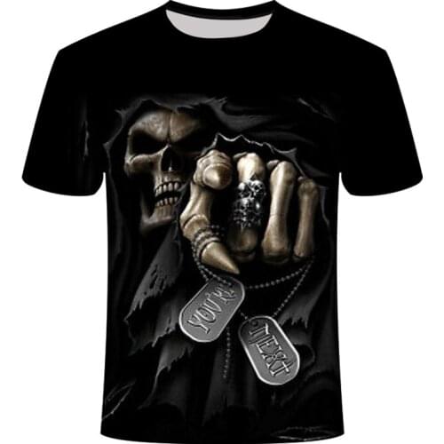 2021 Hotsale New Mens high-quality Ghost Rider Printing Men Summer funny t-shirt 3D Casual T-shirt 6XL Plus-Size men clothing