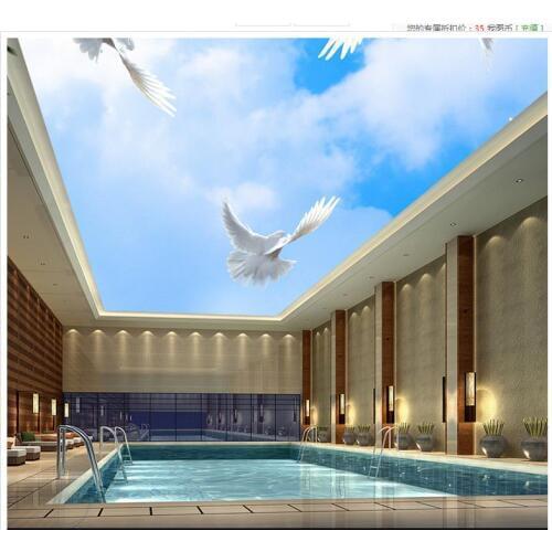Mural 3d wallpaper Sky blue cloud dove ceiling TV backdrop mural wallpaper Home Decoration Custom 3d photo wallpaper