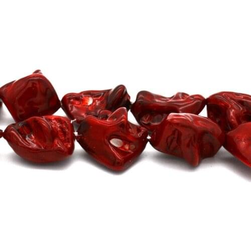 New 14x18x10mm Red Irregular South Sea Shell Pearl necklace AAA 18 inch