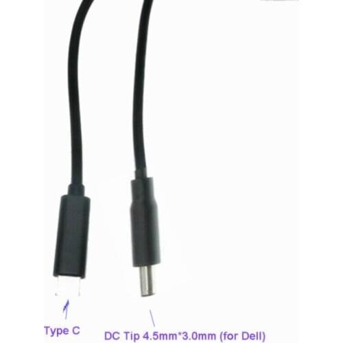 PD USB C type c male to DC 4.5x3.0*0.6mm for Dell laptops 1.5m cable 65W Ultrabook XPS: XPS 12 XPS 13 Series