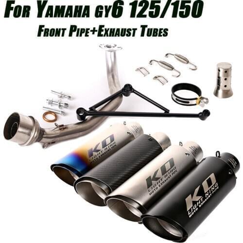 Front Link Pipe Bracket Exhaust Vent Tubes DB Killer for Yamaha GY6 Motorcycle Full Exhaust Muffler System Silp on 125cc 150cc