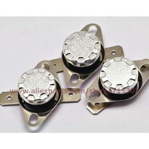 PHISCALE 5pcs Temperature Switch KSD301 thermostat switch 50C degree 10A 250V Normal Open Thermal Protector