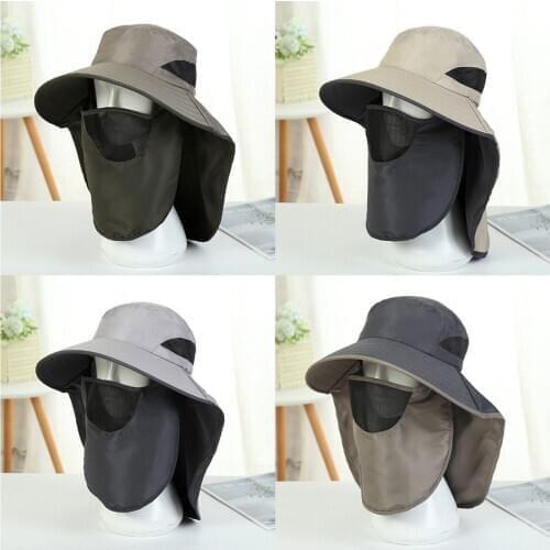 Hiking Fishing Hat Outdoor Sport Sun Protection Neck Face Flap Cap Wide Brim