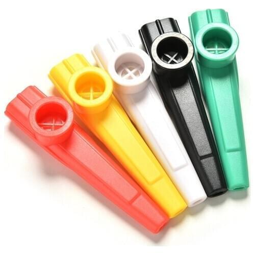 5 Mixed Color Plastic Wind Instrument Kazoo Instrument Gift Instrument for Kids Party Supplies Cheerleading Whistle